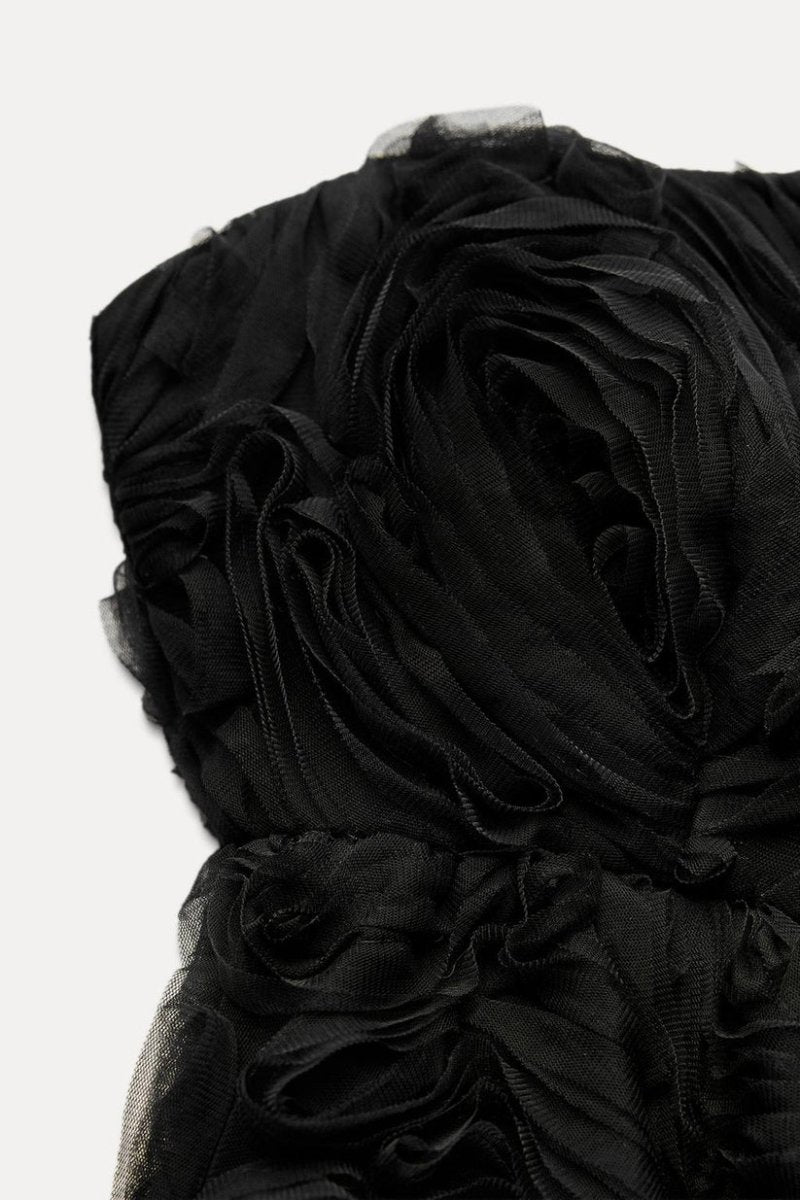 Textured Floral Mini Dress - StyleOutlet