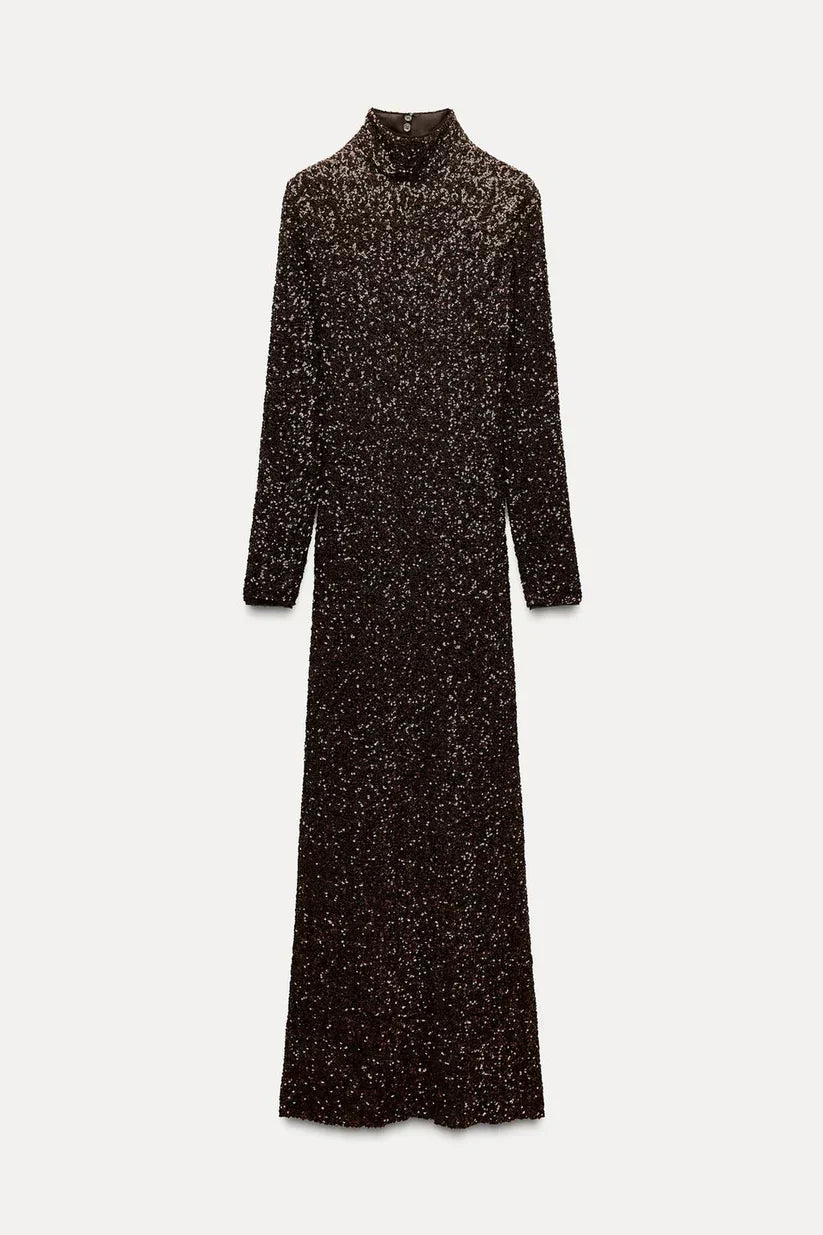 Long Sequinned Dress - StyleOutlet