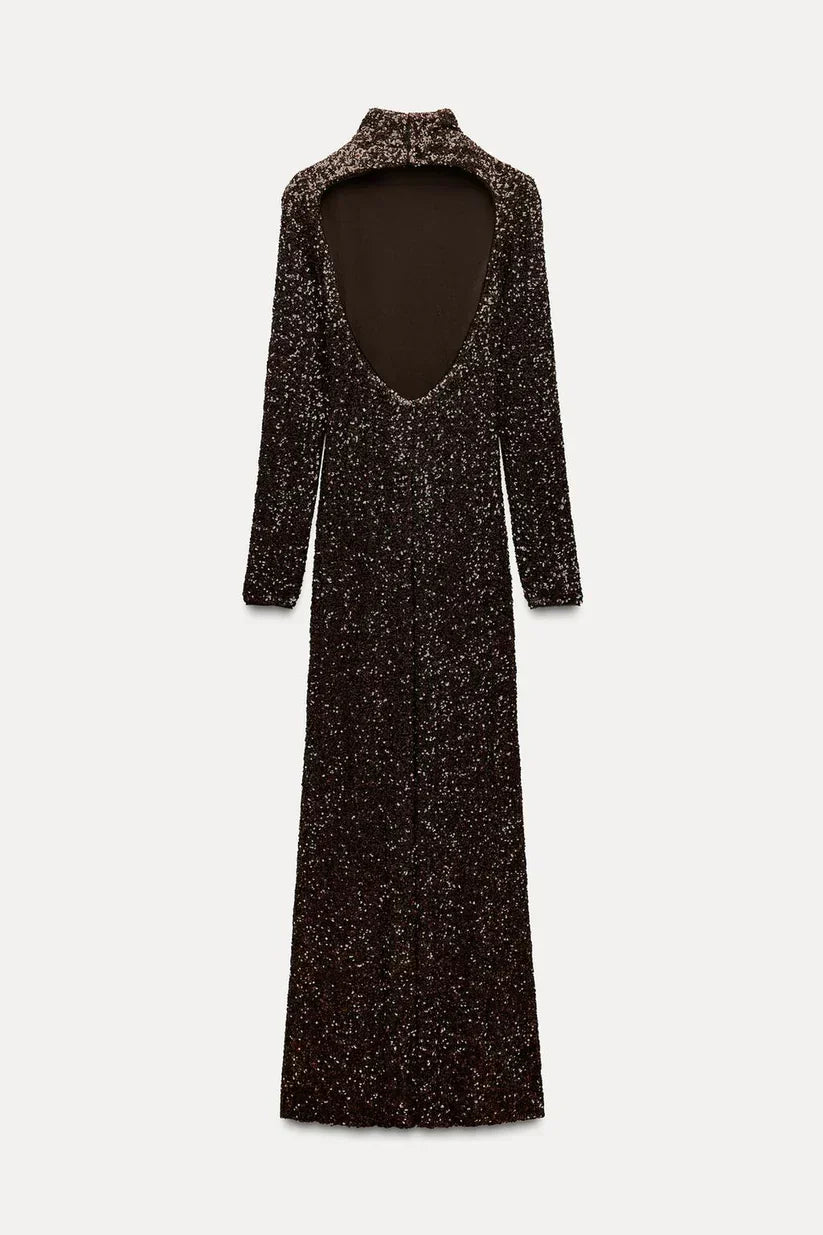 Long Sequinned Dress - StyleOutlet