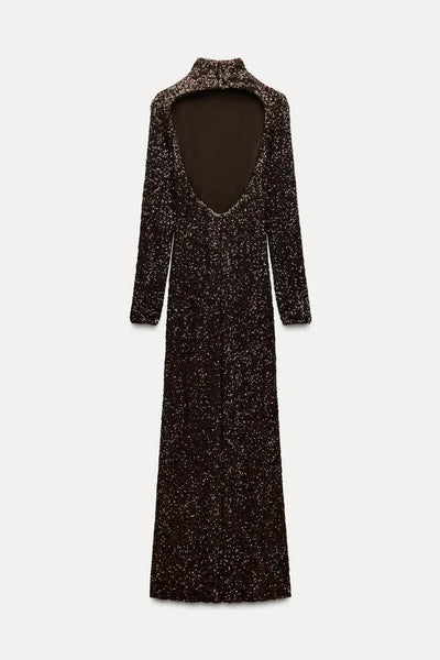 Long Sequinned Dress - StyleOutlet