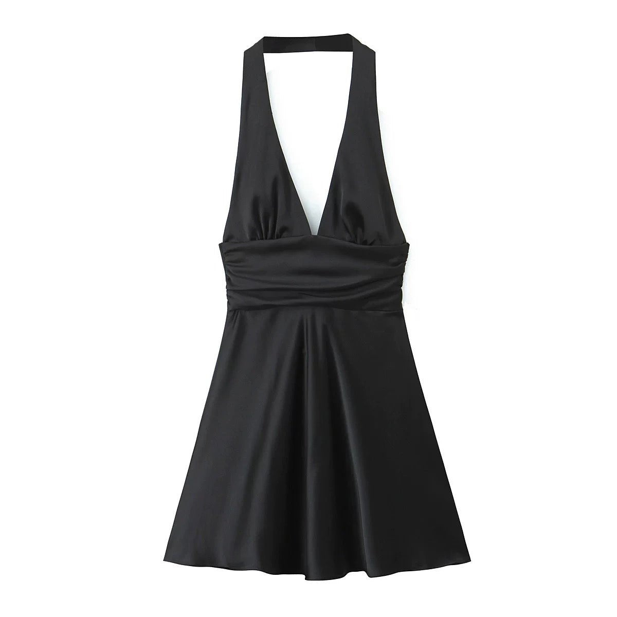 Satin Halter Dress - StyleOutlet