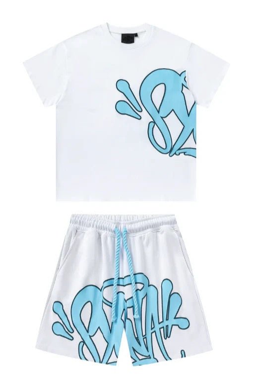 'Graffiti' Short Set Blue - StyleOutlet
