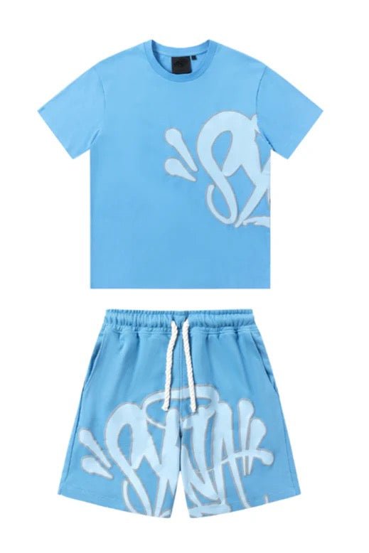 'Graffiti' Short Set Babyblue - StyleOutlet