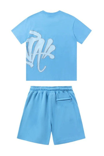'Graffiti' Short Set Babyblue - StyleOutlet