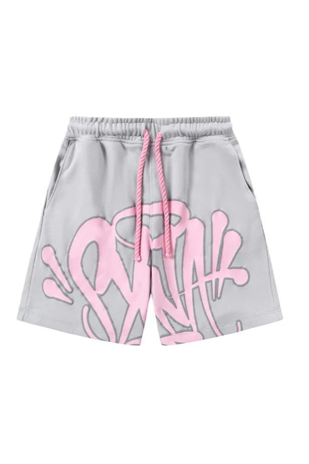 'Graffiti' Short Set Grey/Pink - StyleOutlet