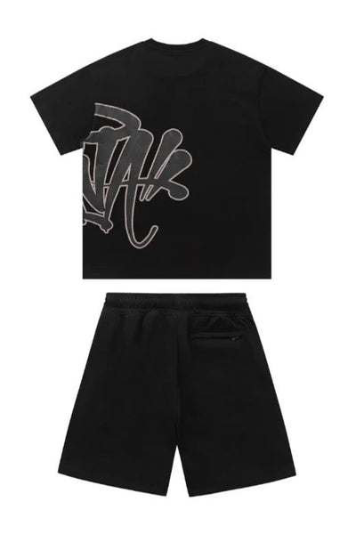 'Graffiti' Short Set Black - StyleOutlet