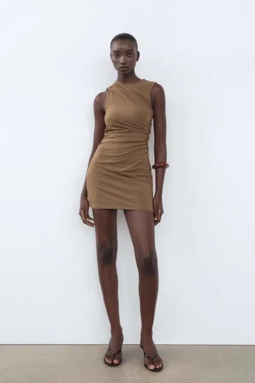 Draped Short Dress - StyleOutlet