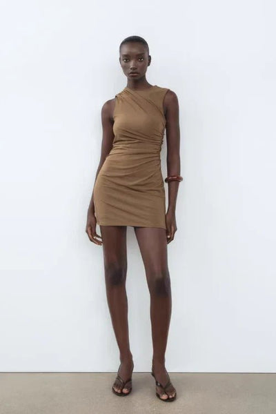 Draped Short Dress - StyleOutlet